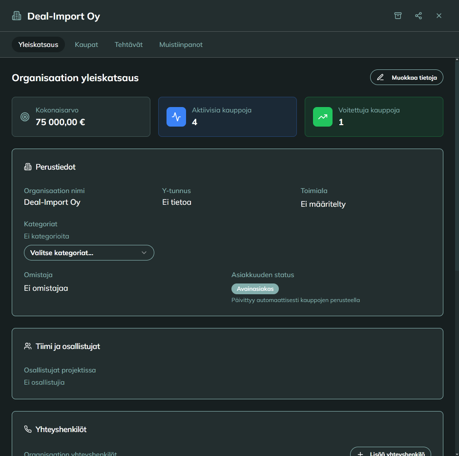 vaula crm asiakkuudet